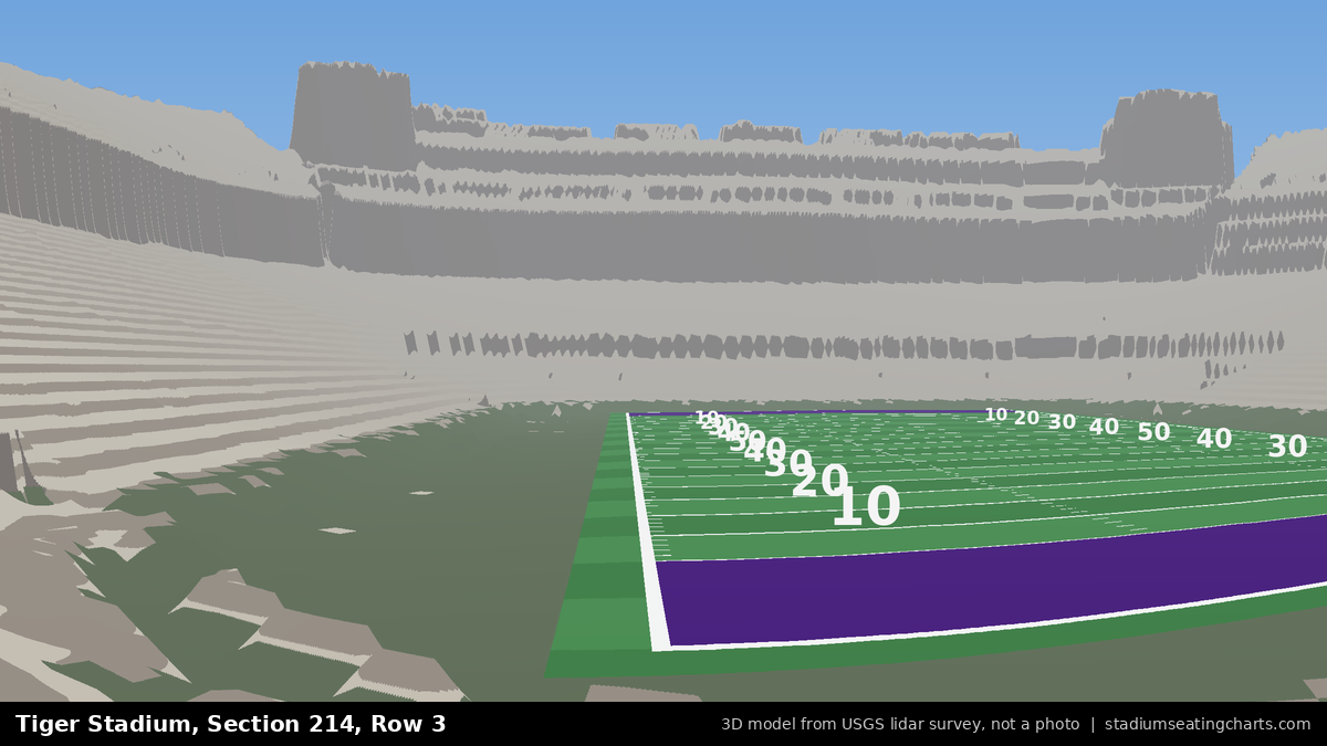 View from Tiger Stadium Section 214, Row 3, looking toward the field