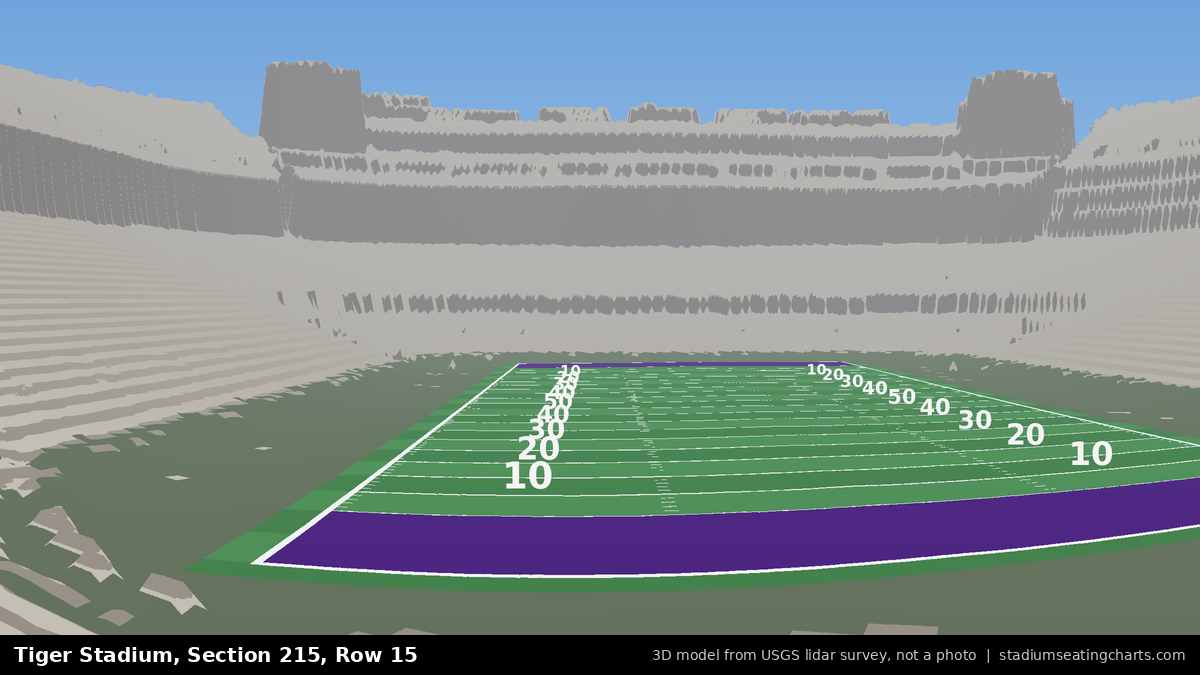 View from Tiger Stadium Section 215, Row 15, looking toward the field