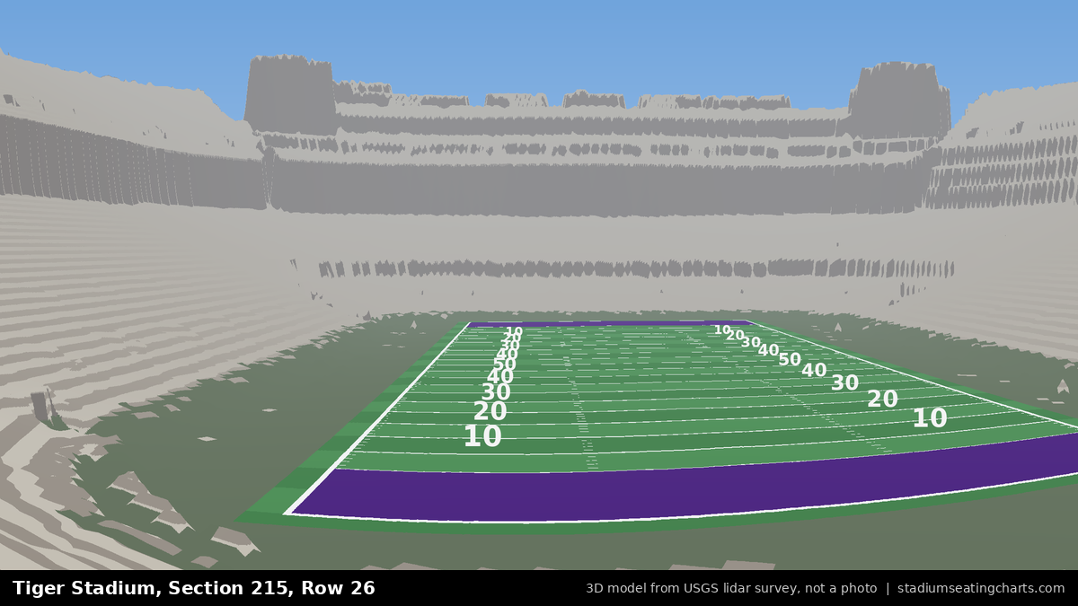 View from Tiger Stadium Section 215, Row 26, looking toward the field