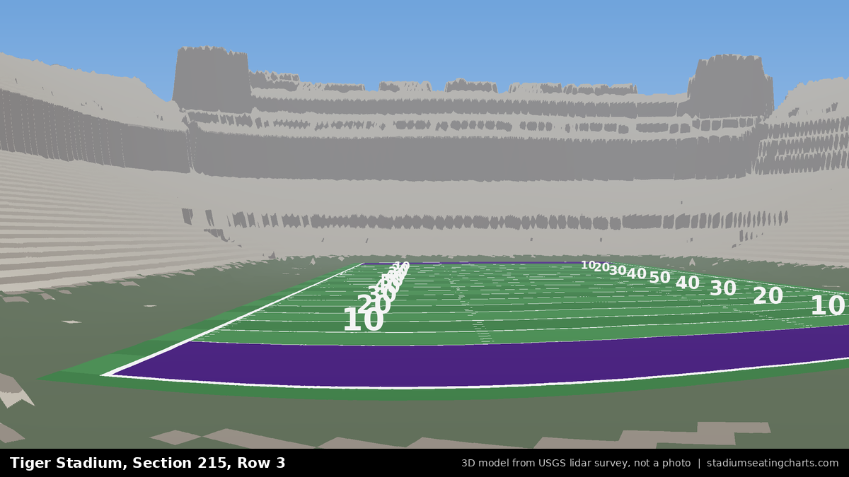 View from Tiger Stadium Section 215, Row 3, looking toward the field