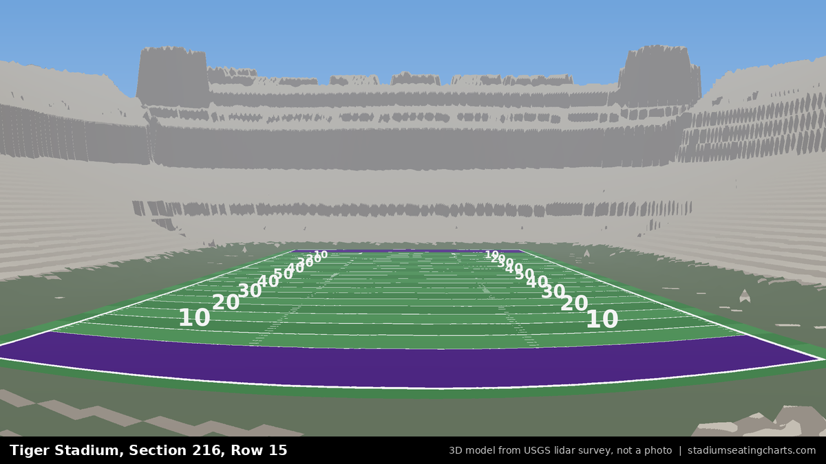 View from Tiger Stadium Section 216, Row 15, looking toward the field