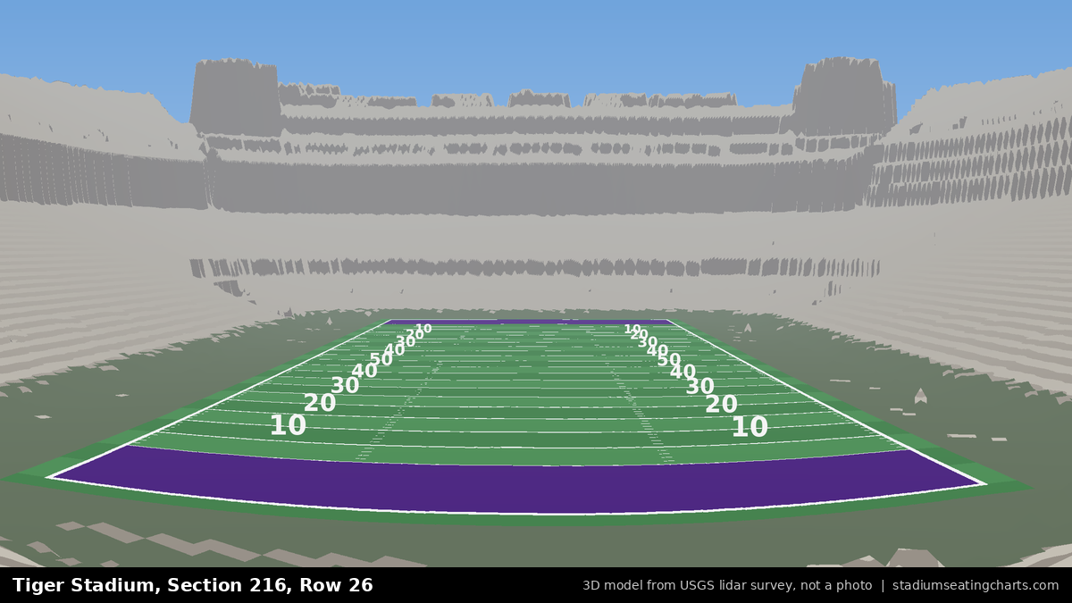 View from Tiger Stadium Section 216, Row 26, looking toward the field
