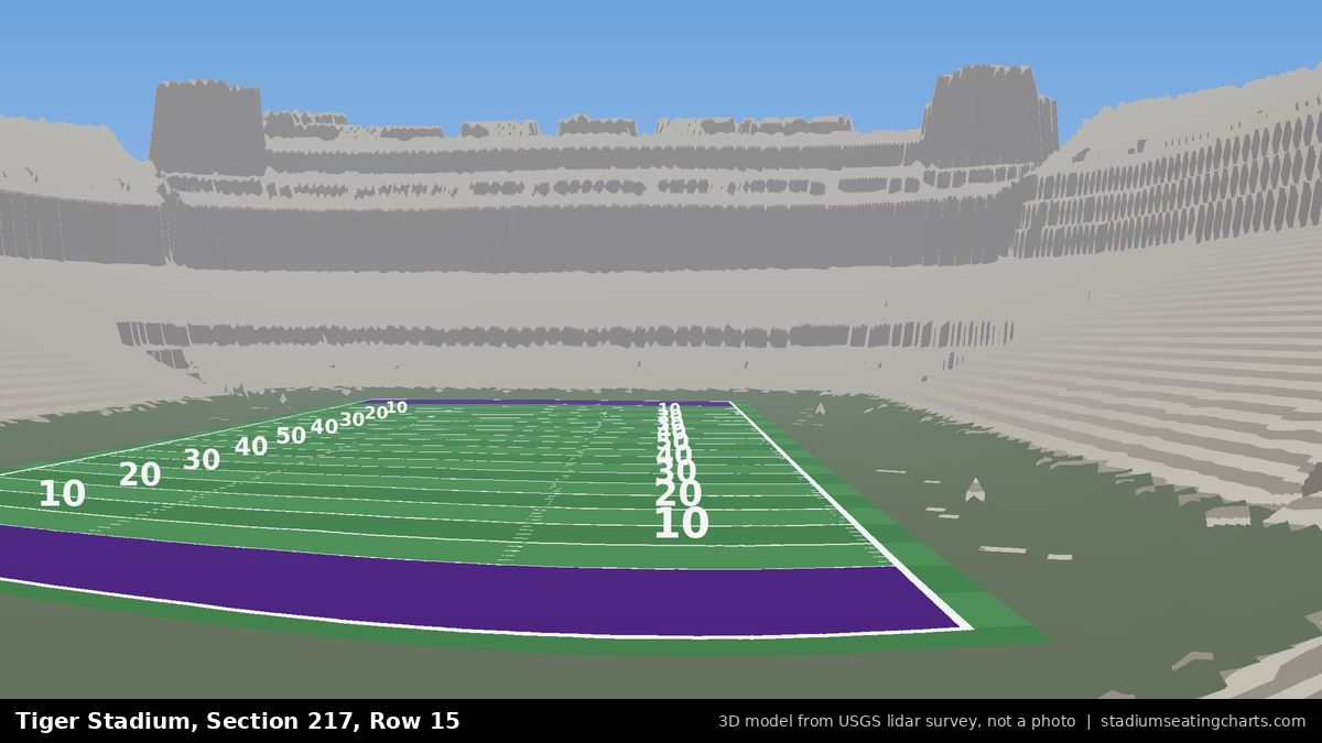 View from Tiger Stadium Section 217, Row 15, looking toward the field