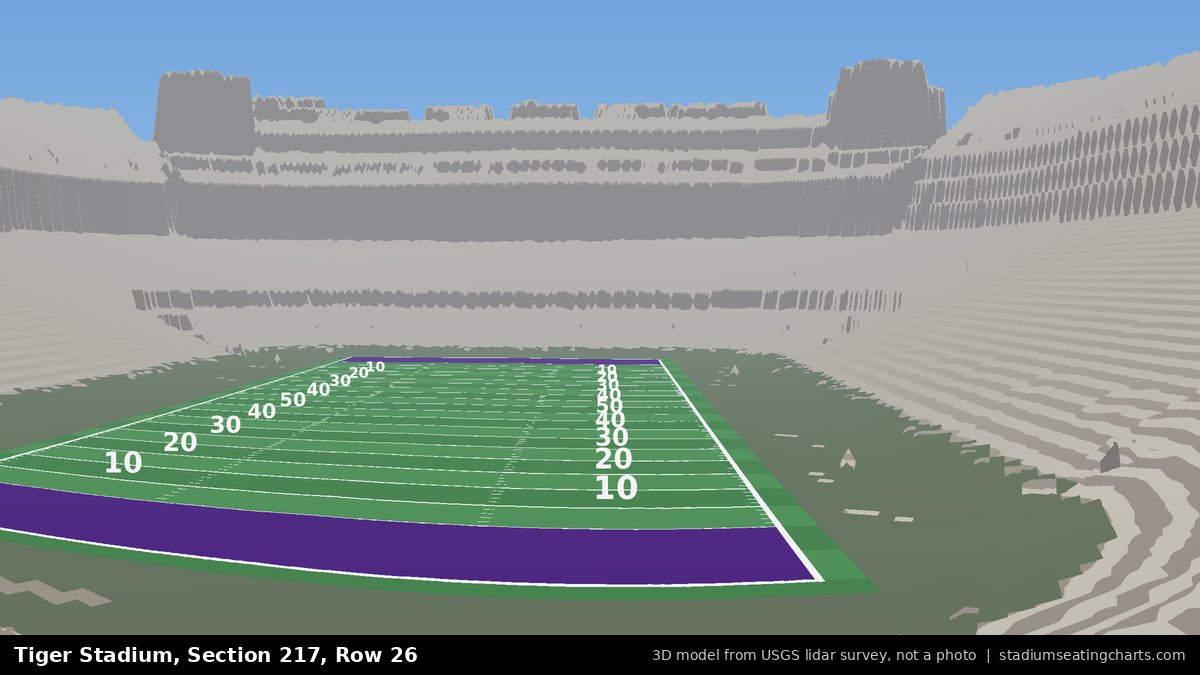 View from Tiger Stadium Section 217, Row 26, looking toward the field
