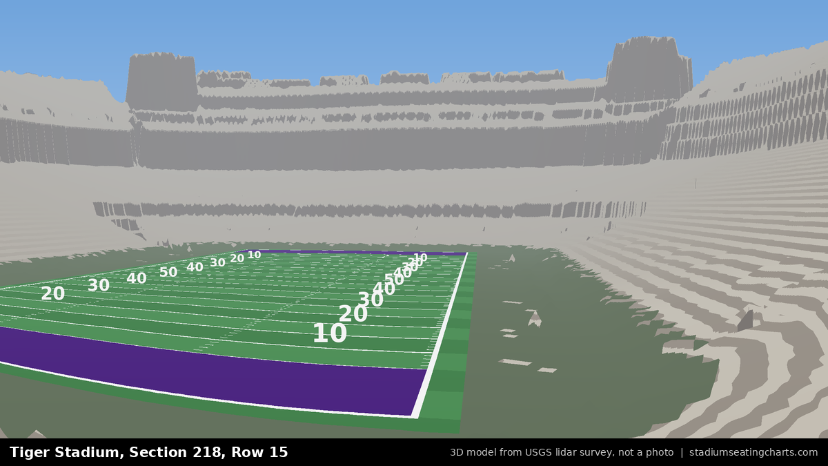 View from Tiger Stadium Section 218, Row 15, looking toward the field