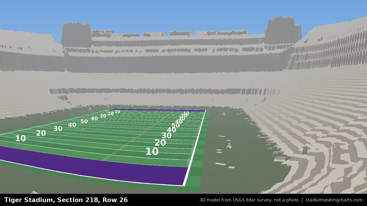 View from Tiger Stadium Section 218, Row 26, looking toward the field