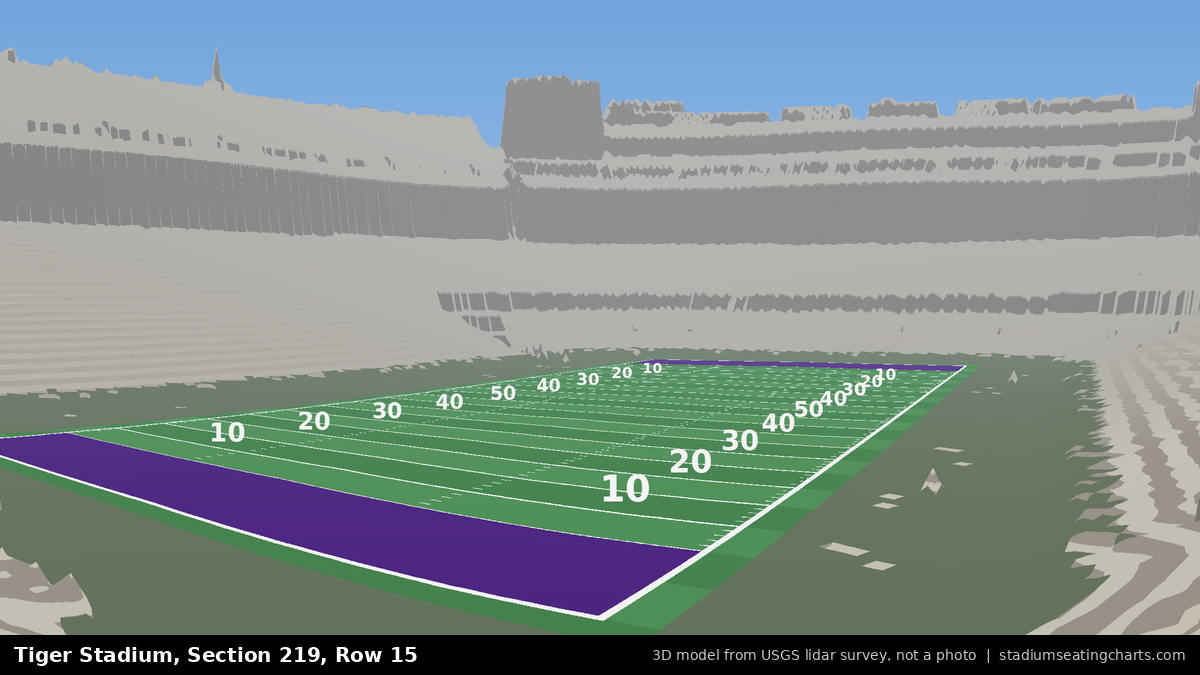 View from Tiger Stadium Section 219, Row 15, looking toward the field