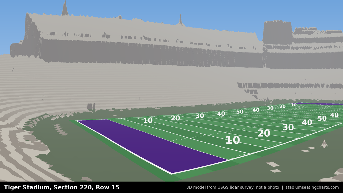 View from Tiger Stadium Section 220, Row 15, looking toward the field