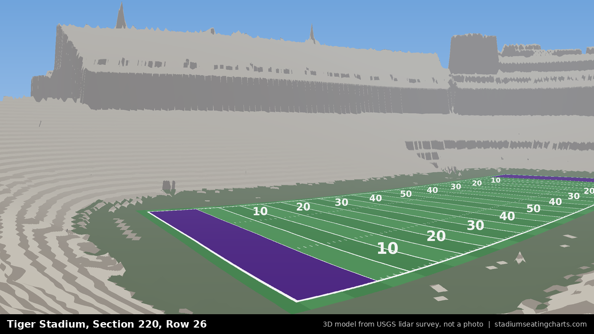 View from Tiger Stadium Section 220, Row 26, looking toward the field