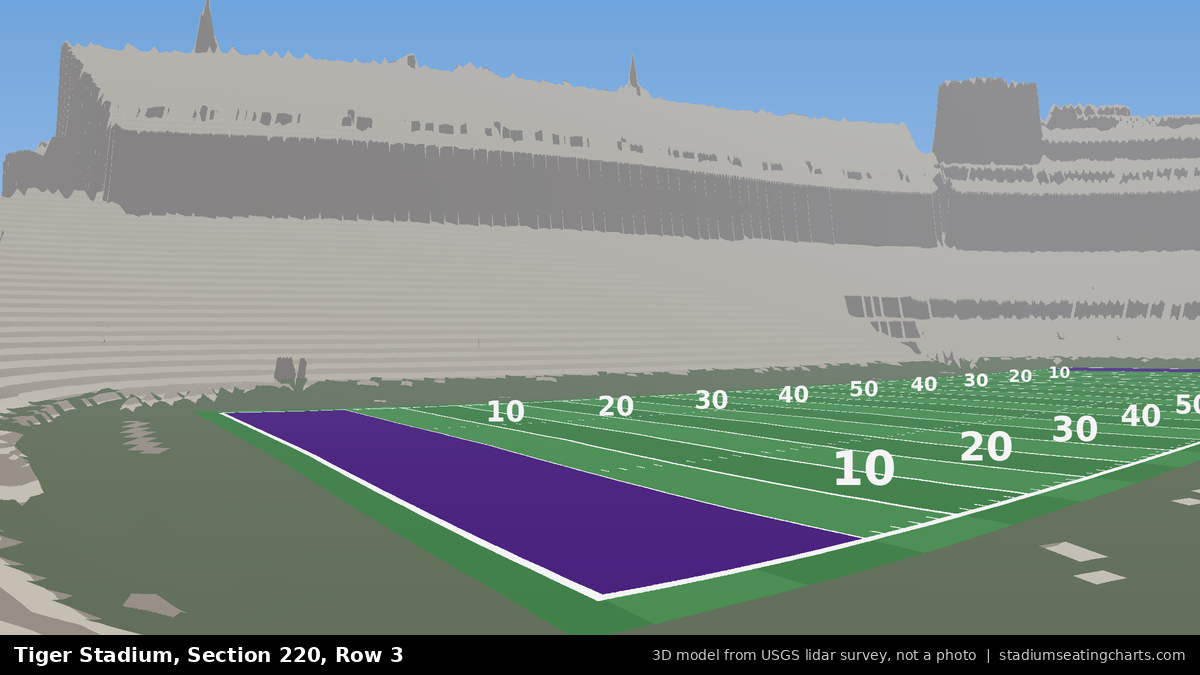 View from Tiger Stadium Section 220, Row 3, looking toward the field