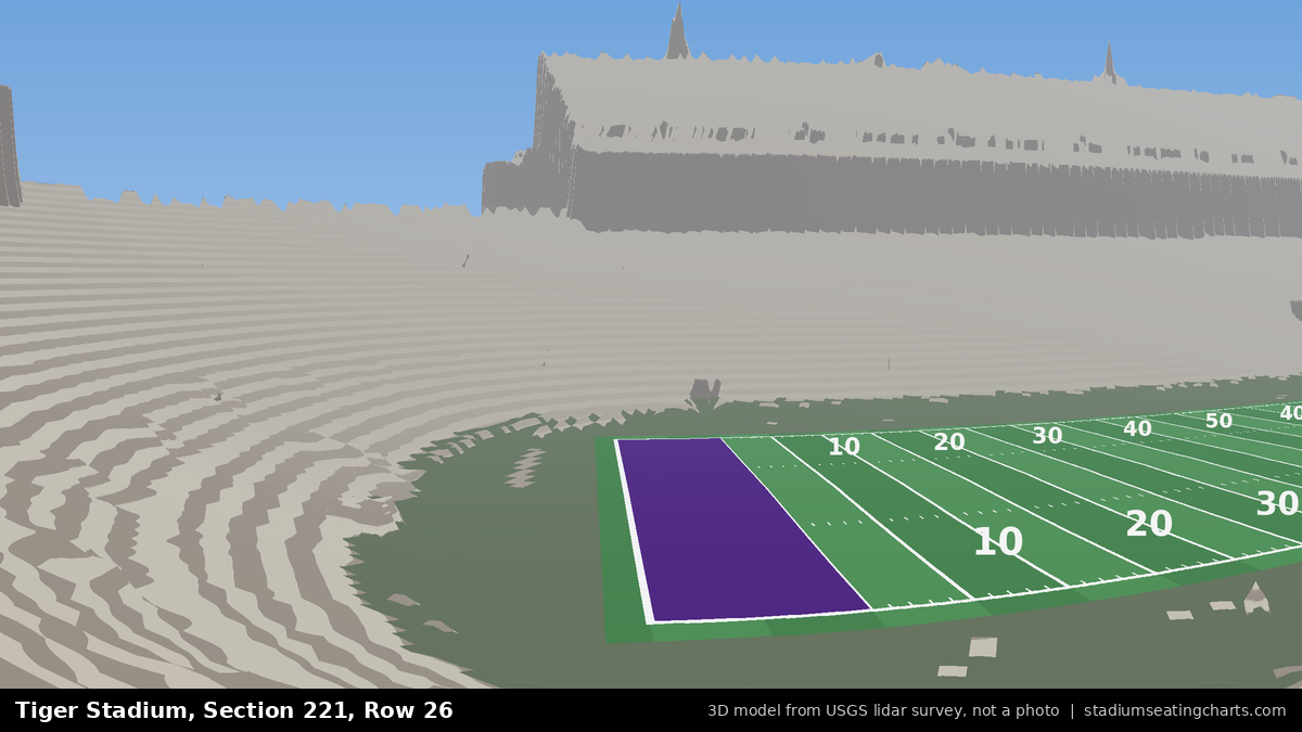 View from Tiger Stadium Section 221, Row 26, looking toward the field