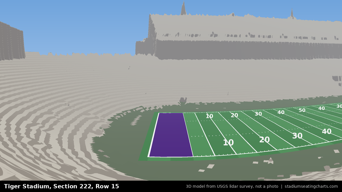 View from Tiger Stadium Section 222, Row 15, looking toward the field