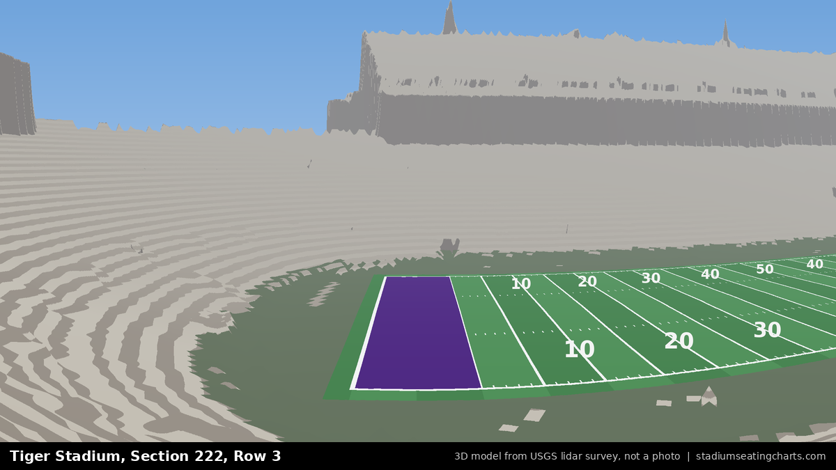 View from Tiger Stadium Section 222, Row 3, looking toward the field