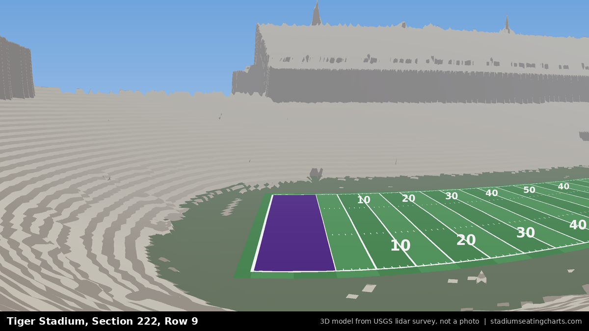 View from Tiger Stadium Section 222, Row 9, looking toward the field