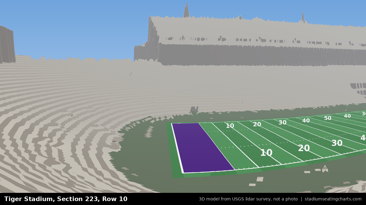 View from Tiger Stadium Section 223, Row 10, looking toward the field