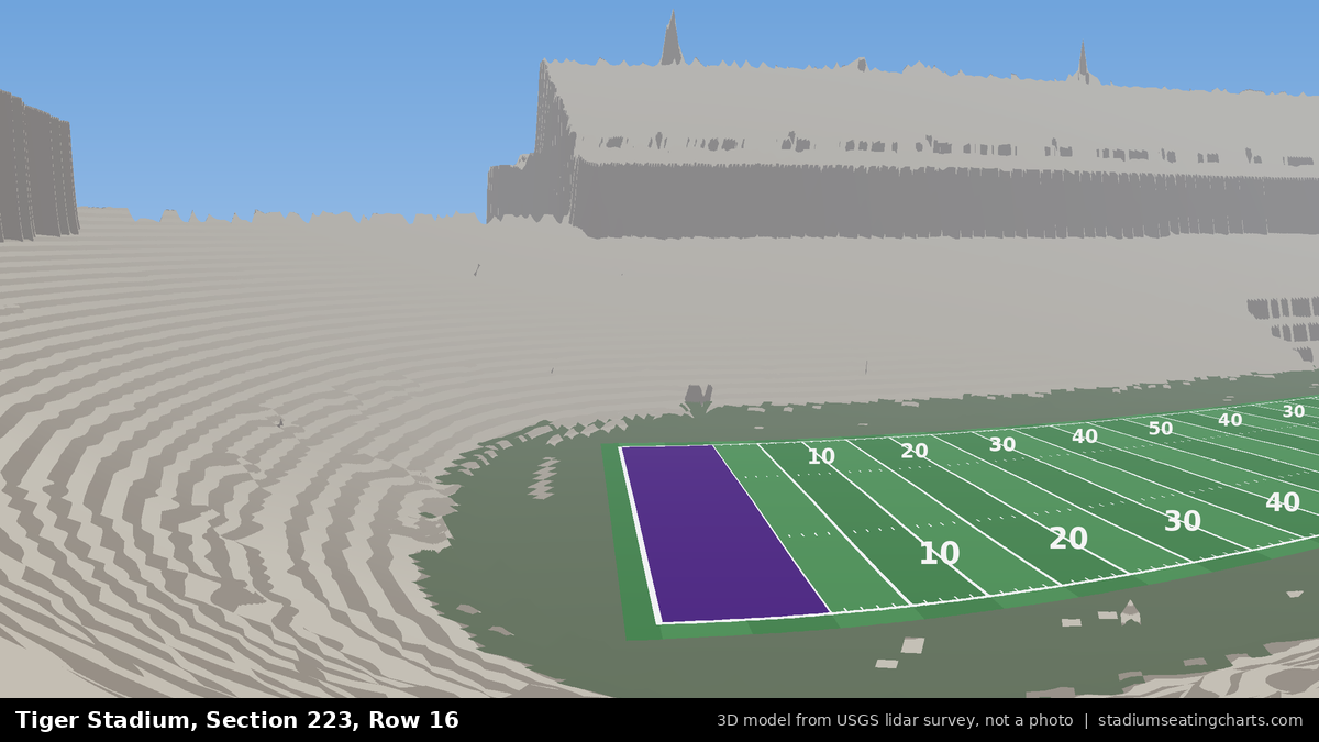 View from Tiger Stadium Section 223, Row 16, looking toward the field