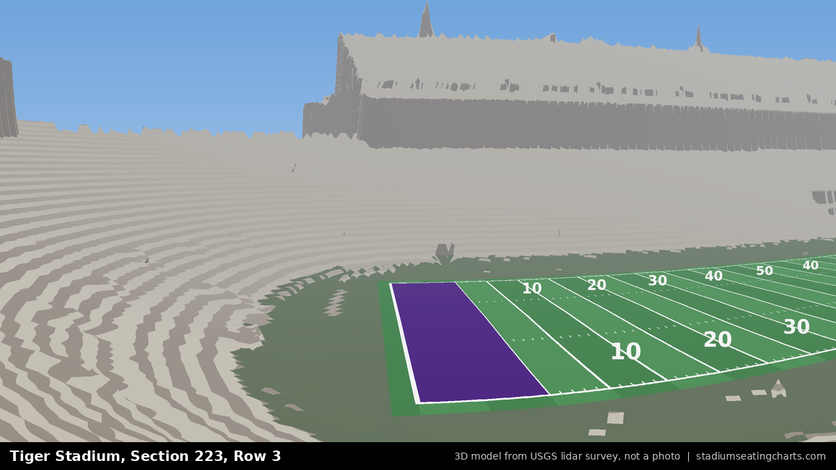 View from Tiger Stadium Section 223, Row 3, looking toward the field