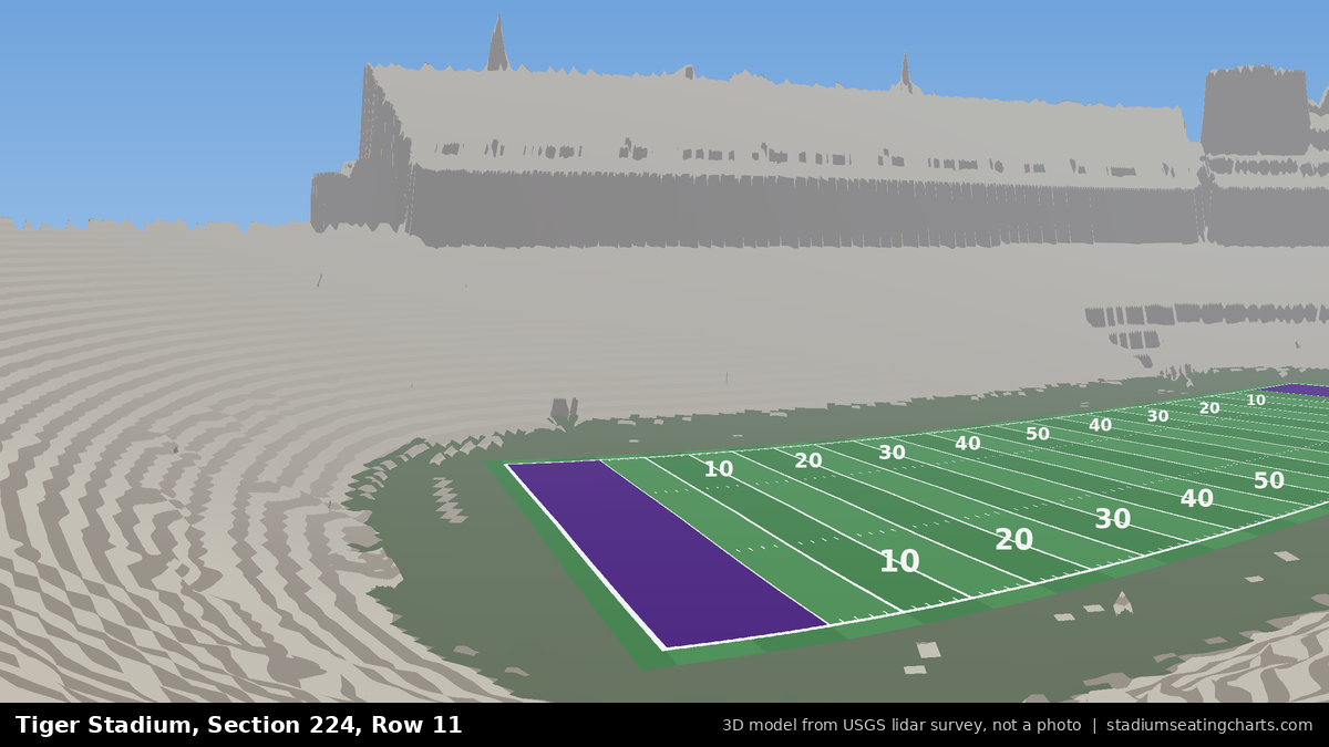 View from Tiger Stadium Section 224, Row 11, looking toward the field