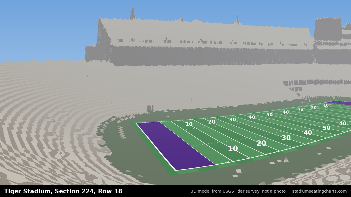 View from Tiger Stadium Section 224, Row 18, looking toward the field