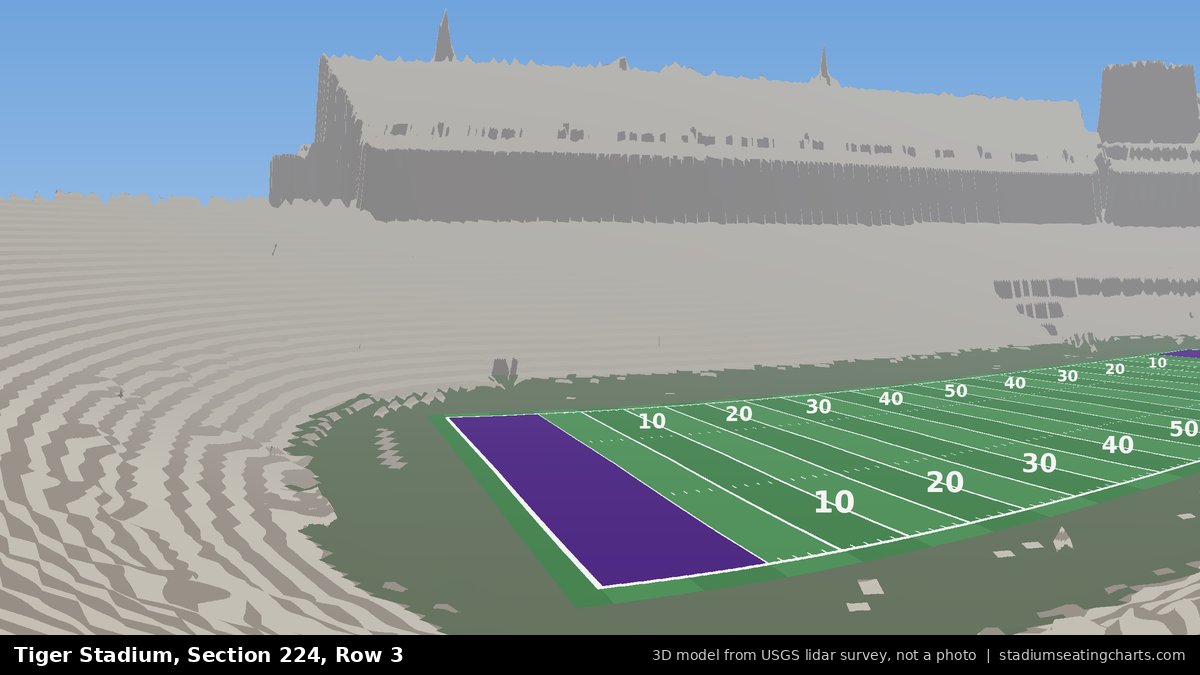 View from Tiger Stadium Section 224, Row 3, looking toward the field