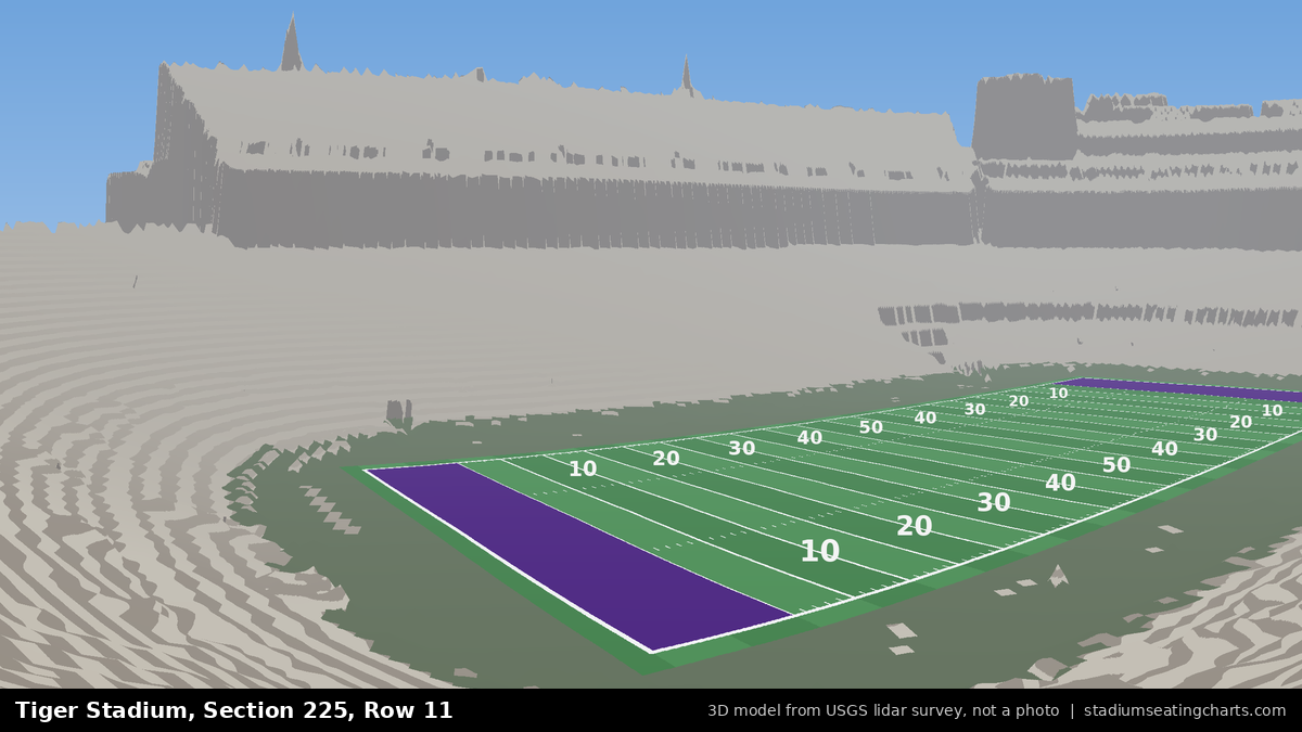 View from Tiger Stadium Section 225, Row 11, looking toward the field