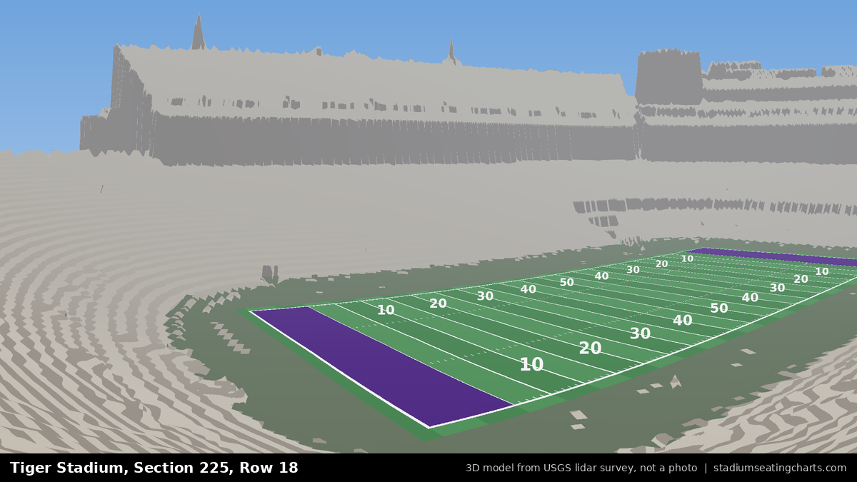 View from Tiger Stadium Section 225, Row 18, looking toward the field