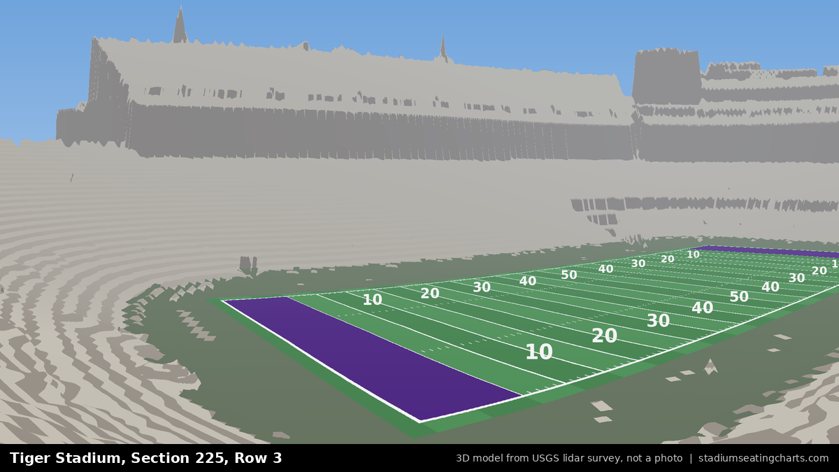 View from Tiger Stadium Section 225, Row 3, looking toward the field