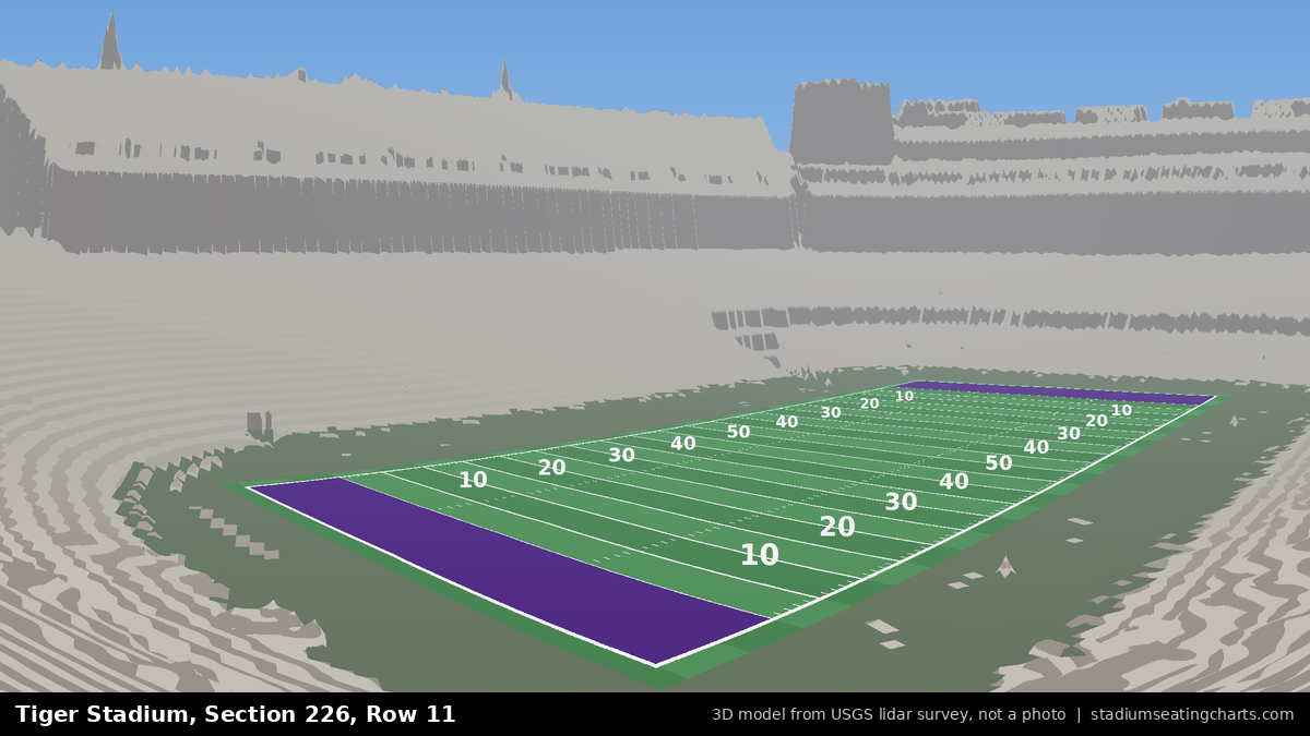 View from Tiger Stadium Section 226, Row 11, looking toward the field