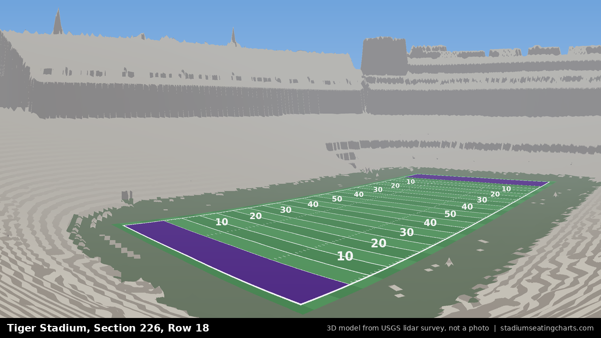 View from Tiger Stadium Section 226, Row 18, looking toward the field