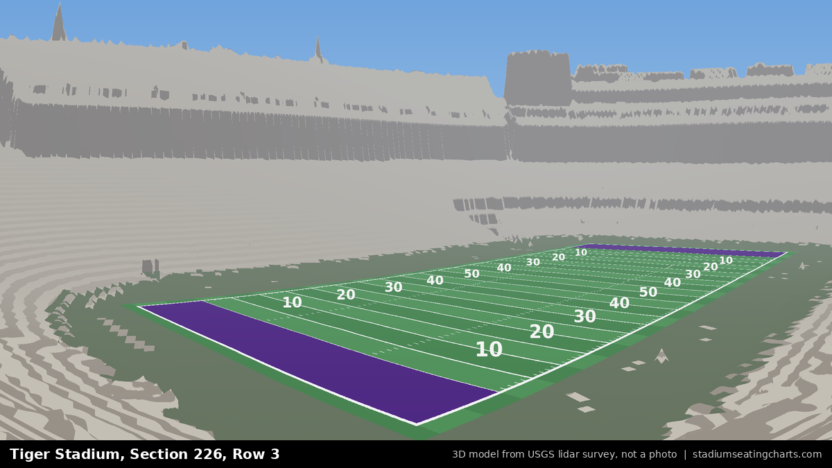 View from Tiger Stadium Section 226, Row 3, looking toward the field