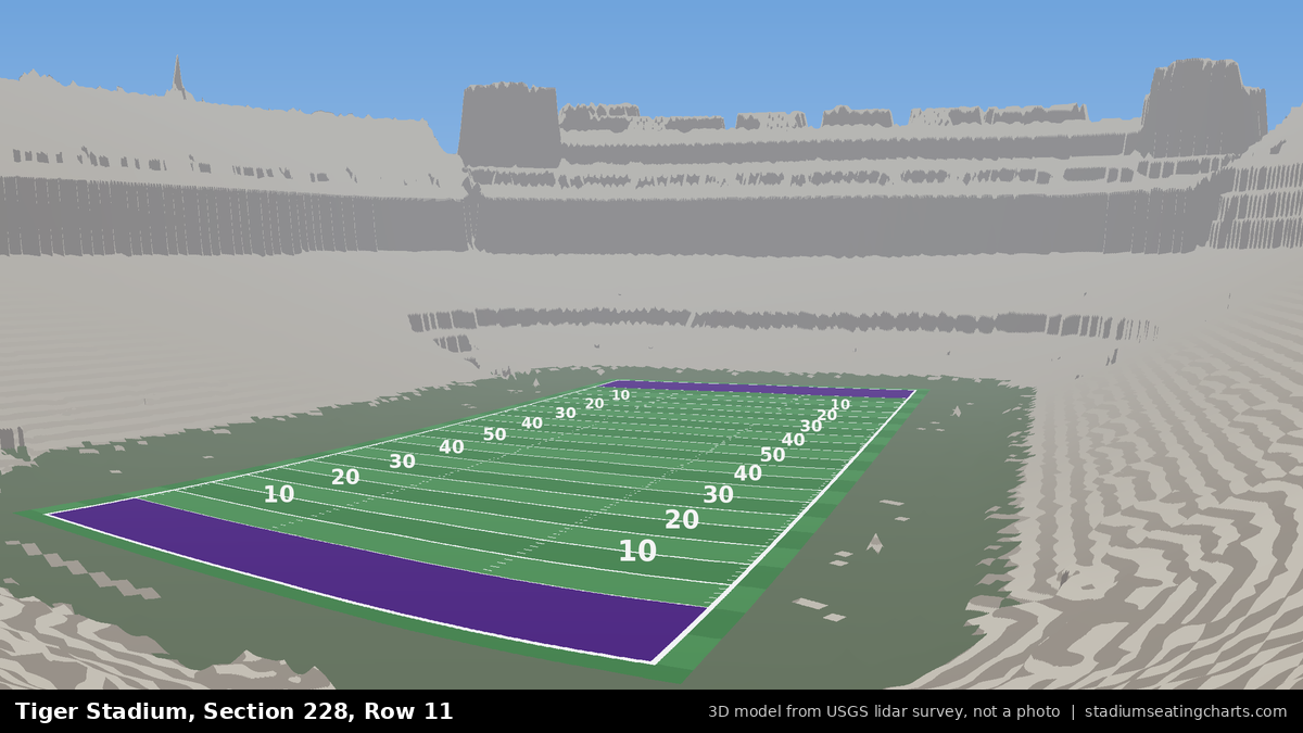 View from Tiger Stadium Section 228, Row 11, looking toward the field