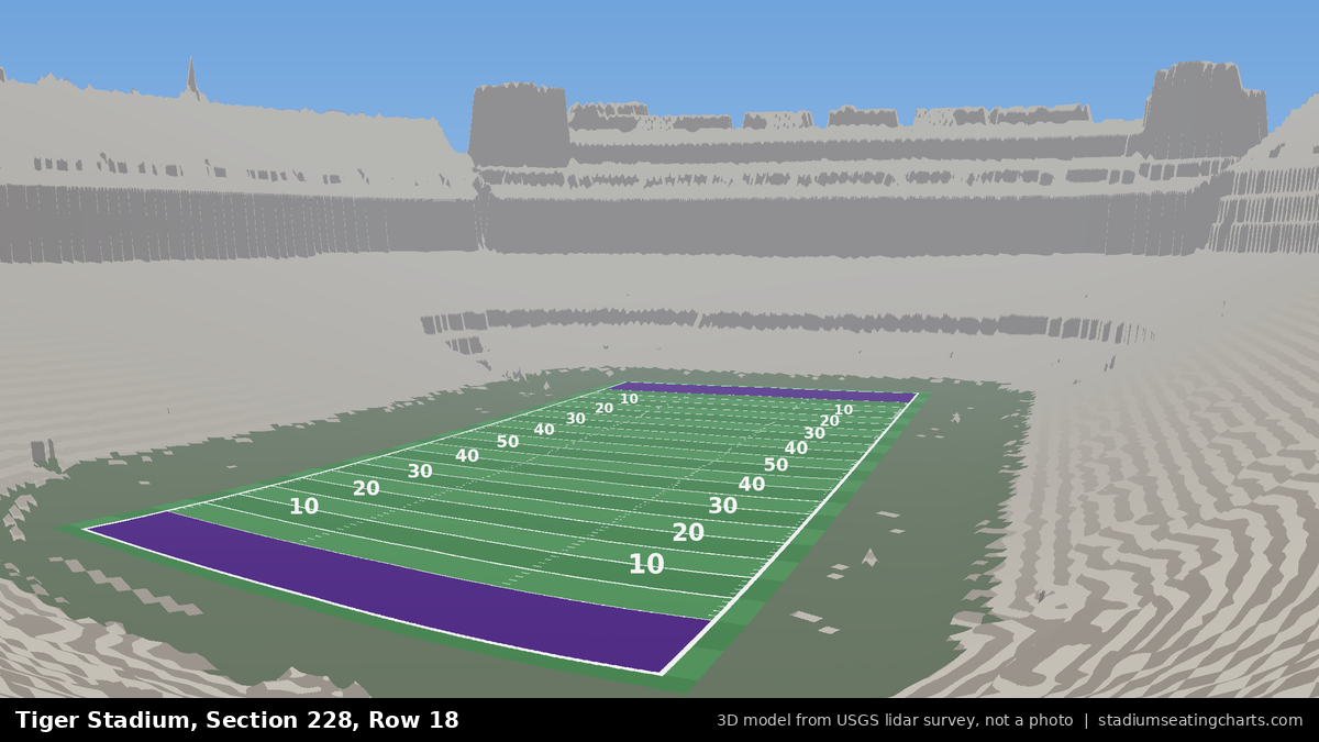 View from Tiger Stadium Section 228, Row 18, looking toward the field