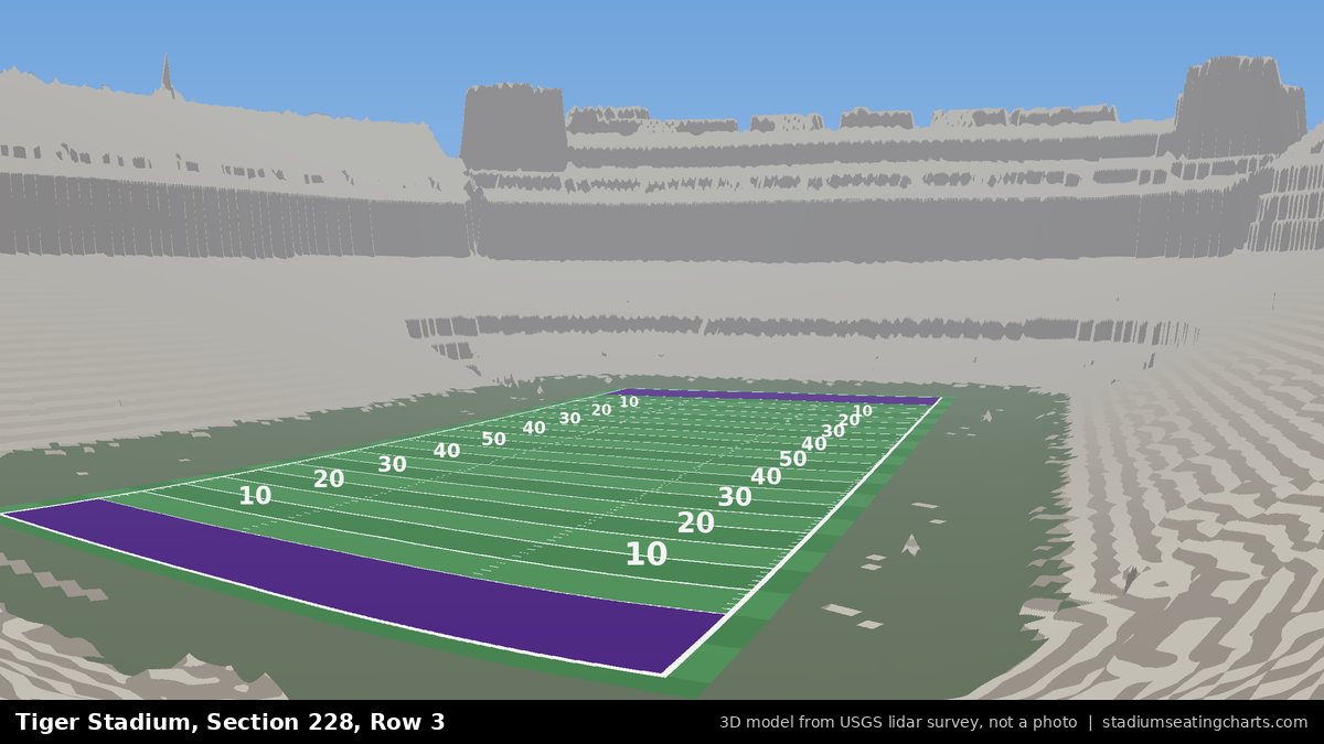 View from Tiger Stadium Section 228, Row 3, looking toward the field