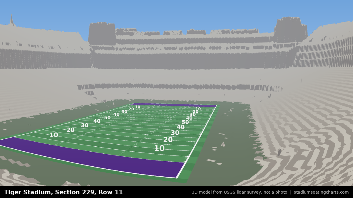 View from Tiger Stadium Section 229, Row 11, looking toward the field