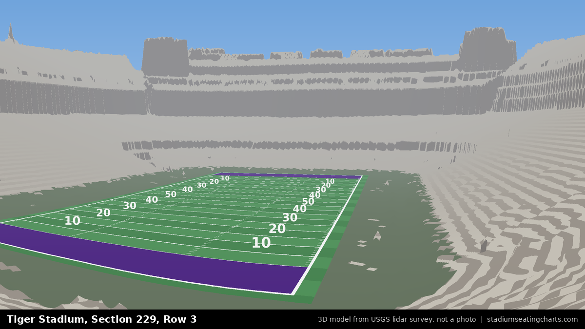 View from Tiger Stadium Section 229, Row 3, looking toward the field