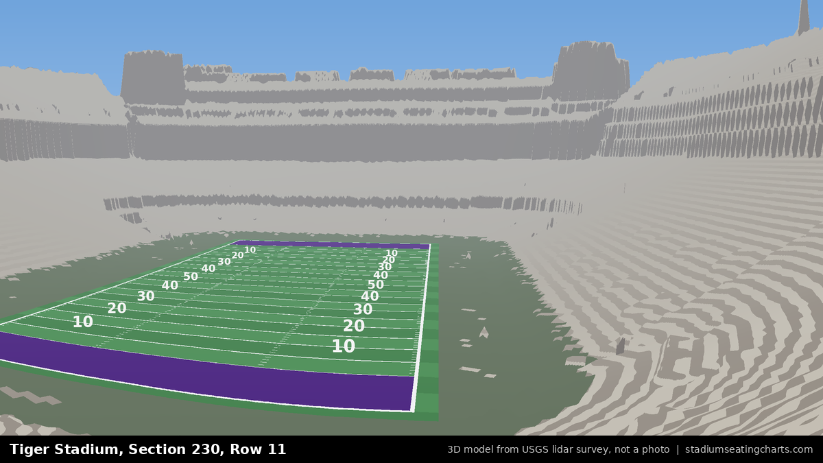 View from Tiger Stadium Section 230, Row 11, looking toward the field