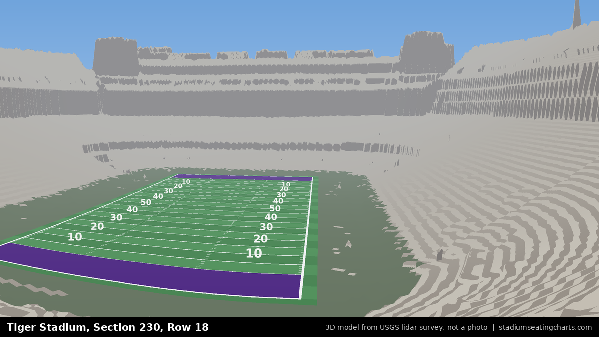 View from Tiger Stadium Section 230, Row 18, looking toward the field