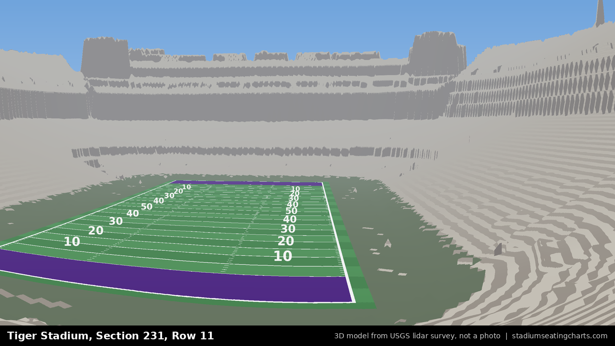 View from Tiger Stadium Section 231, Row 11, looking toward the field