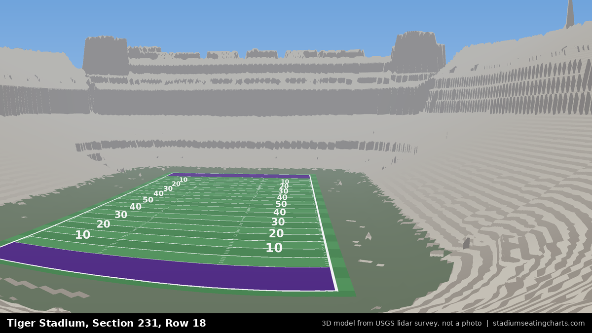 View from Tiger Stadium Section 231, Row 18, looking toward the field