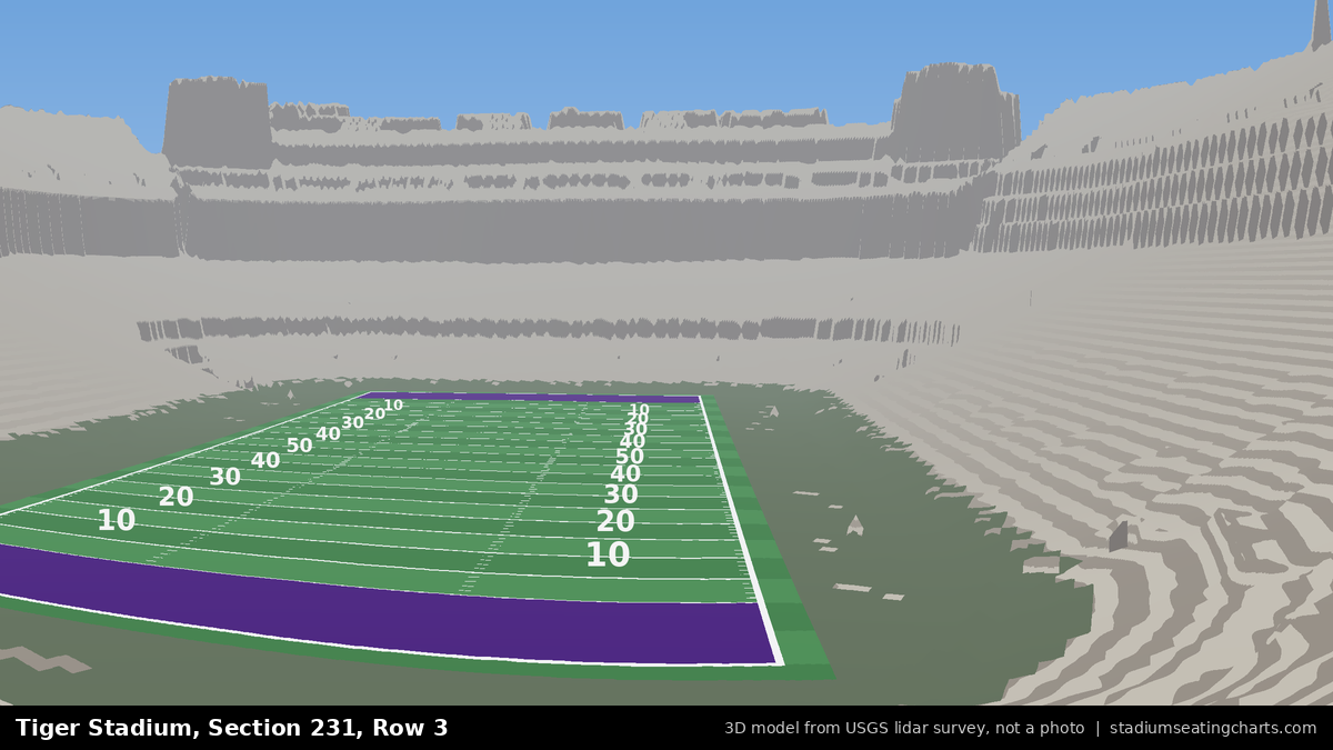 View from Tiger Stadium Section 231, Row 3, looking toward the field