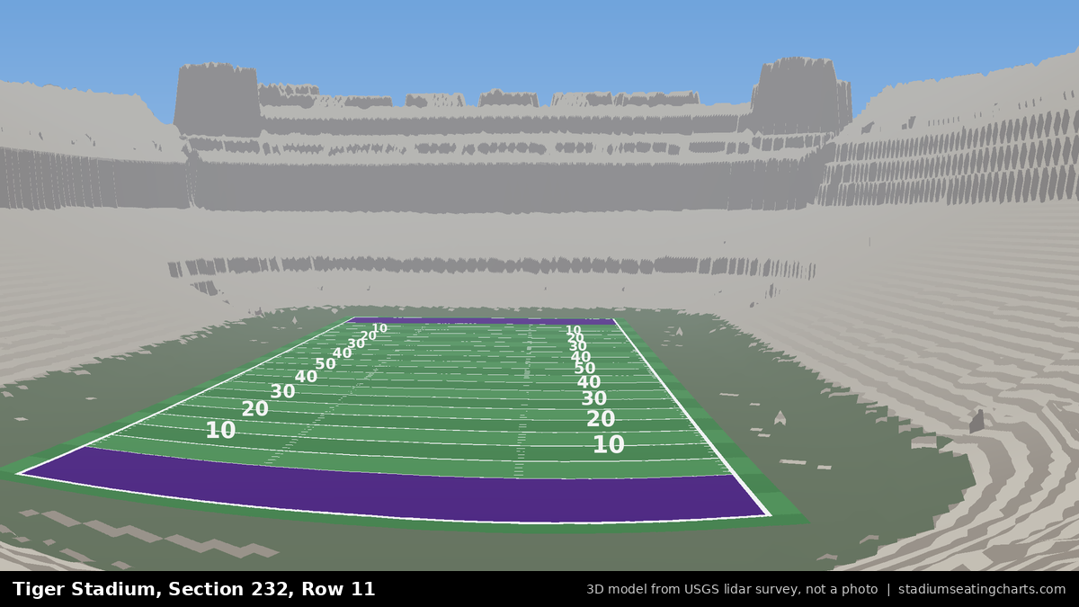View from Tiger Stadium Section 232, Row 11, looking toward the field