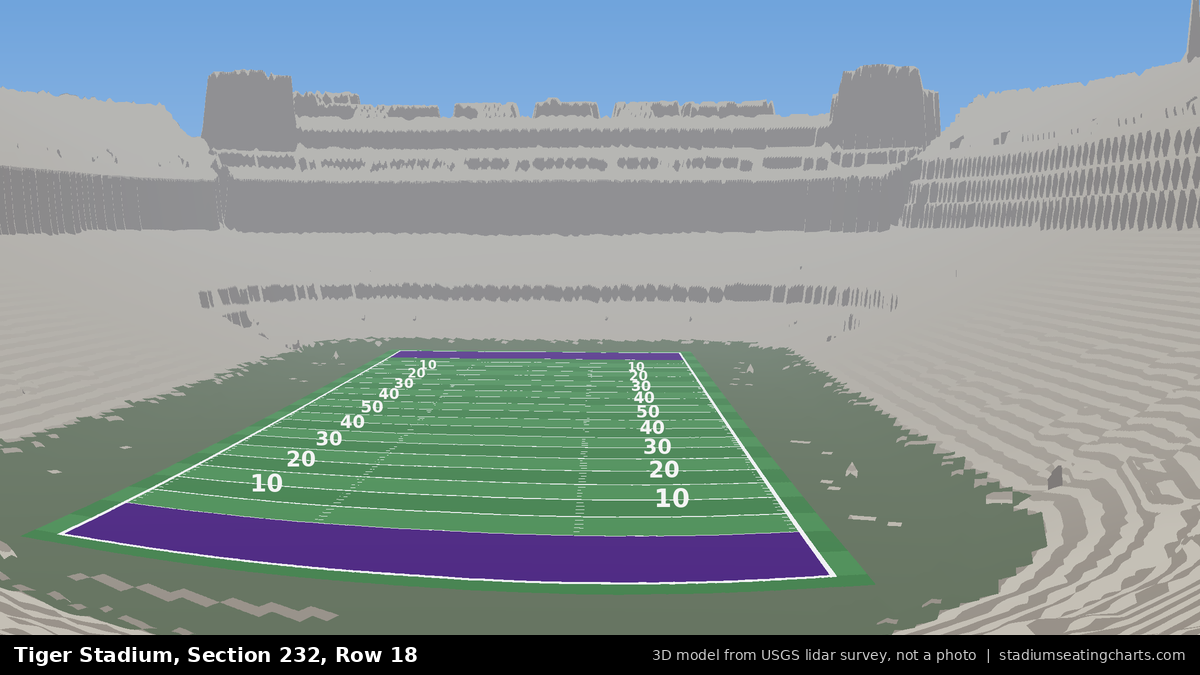 View from Tiger Stadium Section 232, Row 18, looking toward the field