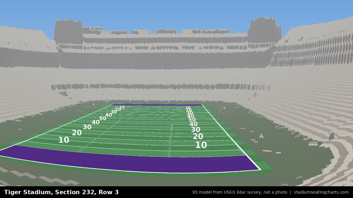 View from Tiger Stadium Section 232, Row 3, looking toward the field