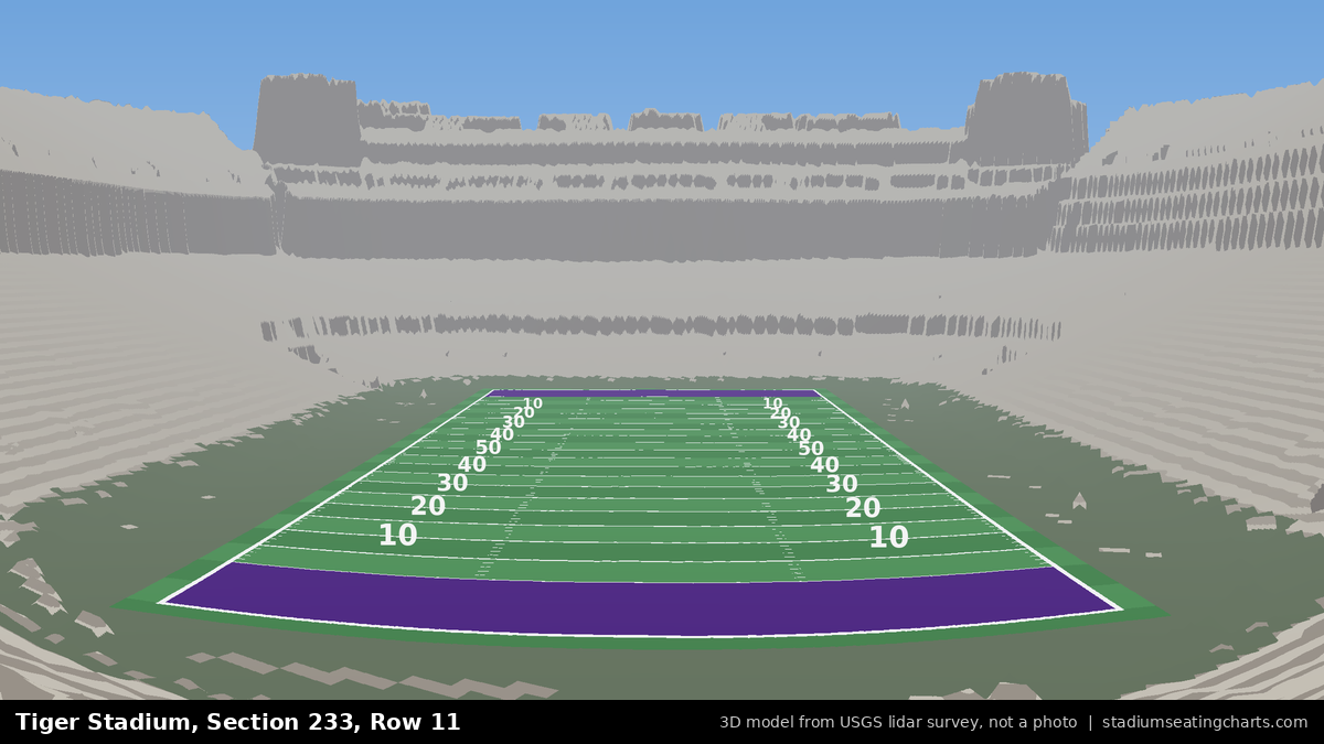 View from Tiger Stadium Section 233, Row 11, looking toward the field