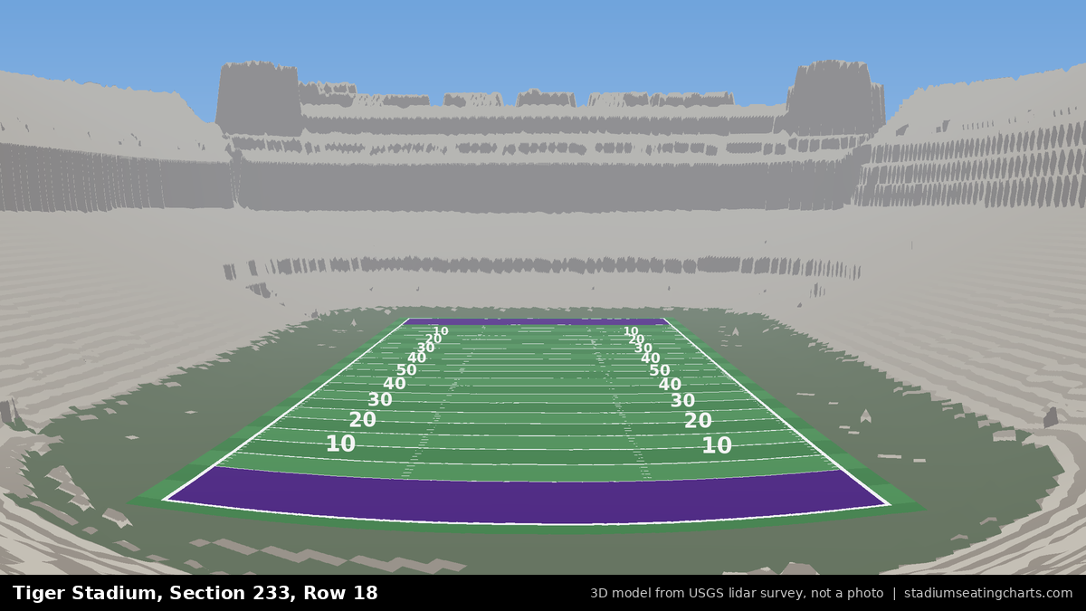 View from Tiger Stadium Section 233, Row 18, looking toward the field