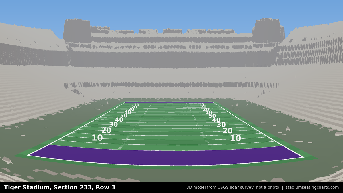 View from Tiger Stadium Section 233, Row 3, looking toward the field