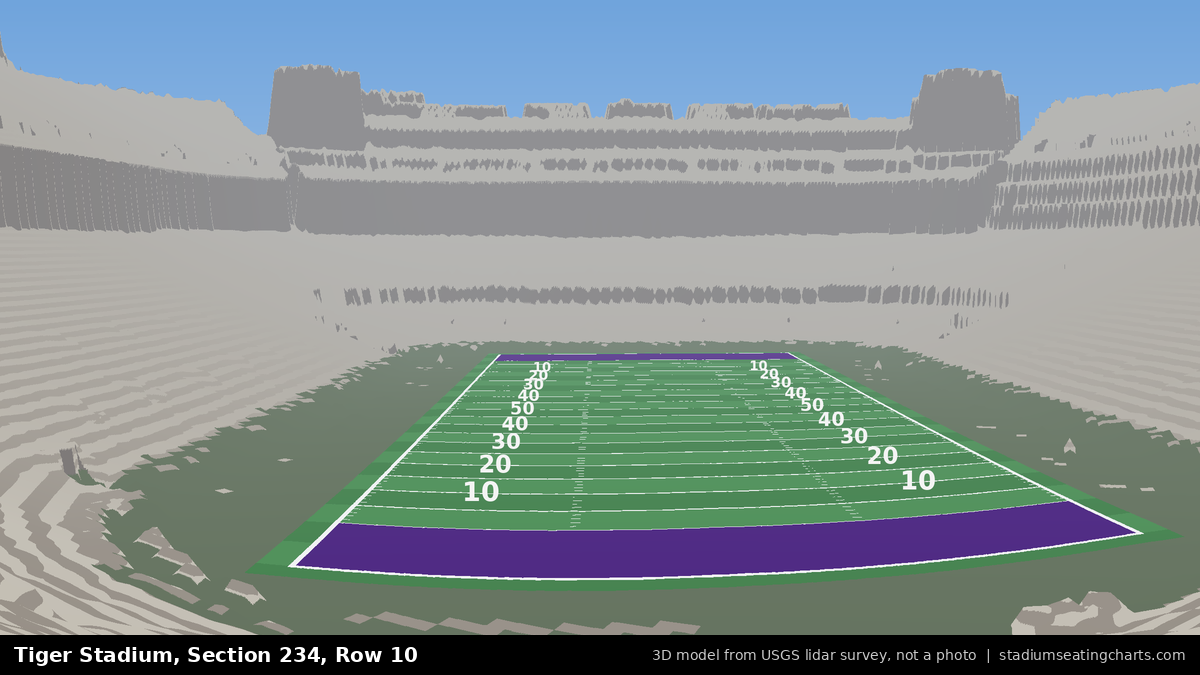 View from Tiger Stadium Section 234, Row 10, looking toward the field