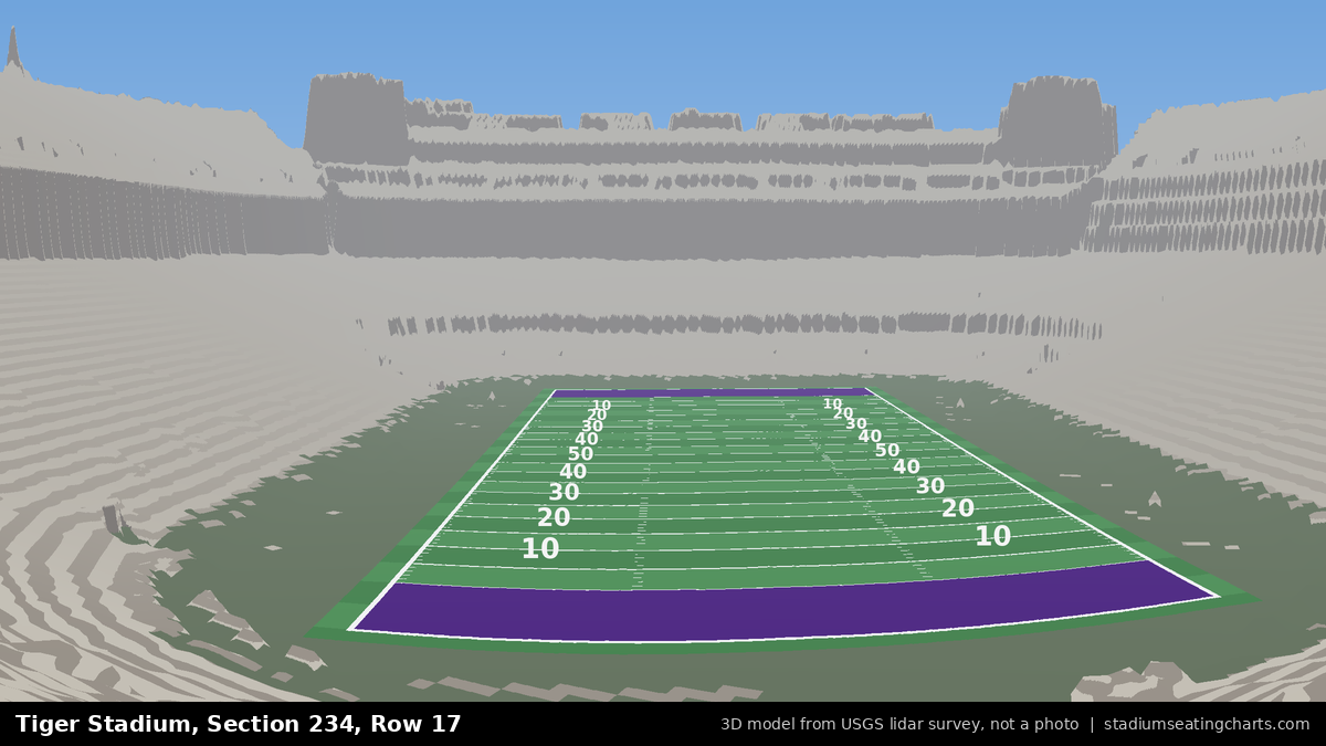 View from Tiger Stadium Section 234, Row 17, looking toward the field