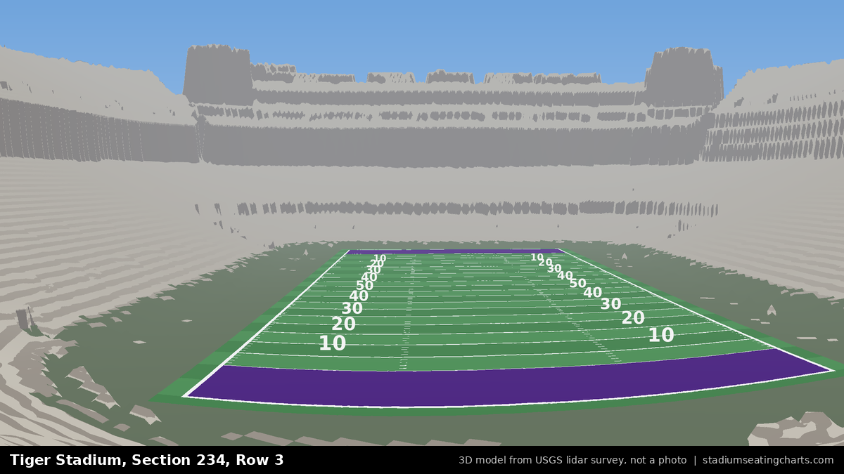 View from Tiger Stadium Section 234, Row 3, looking toward the field