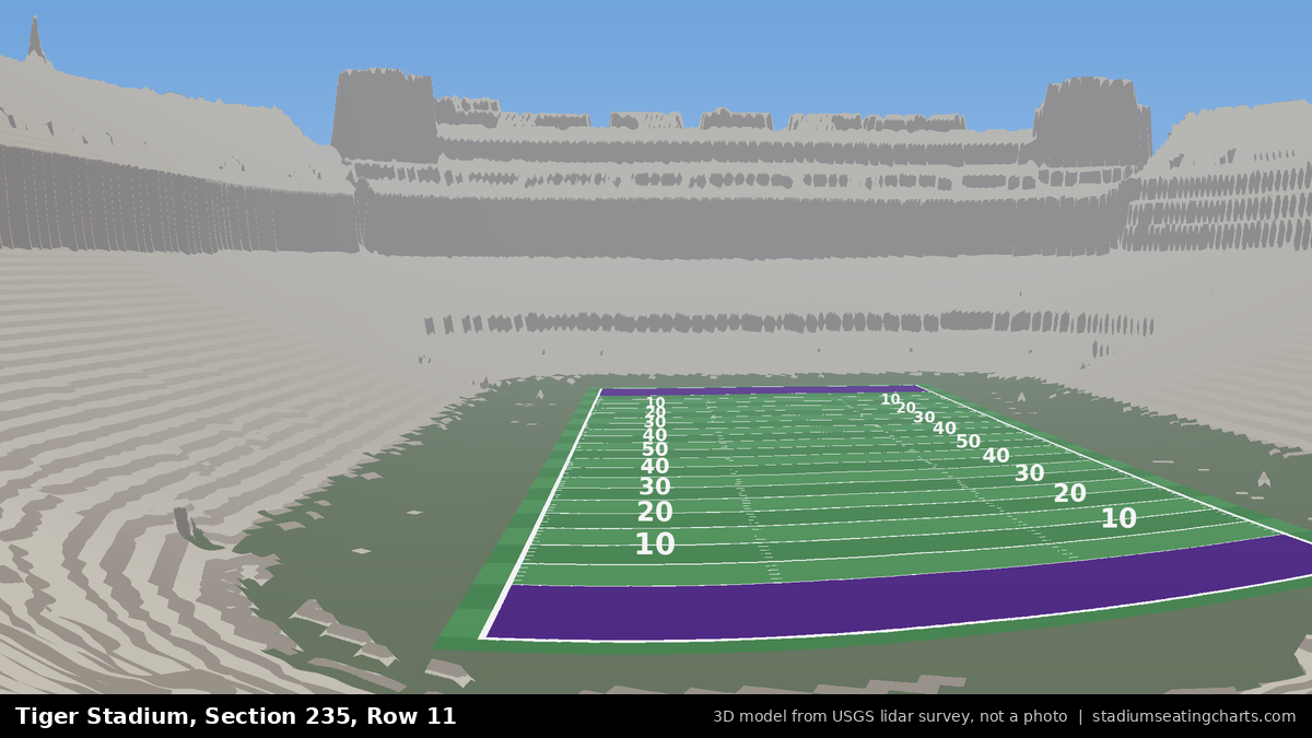 View from Tiger Stadium Section 235, Row 11, looking toward the field